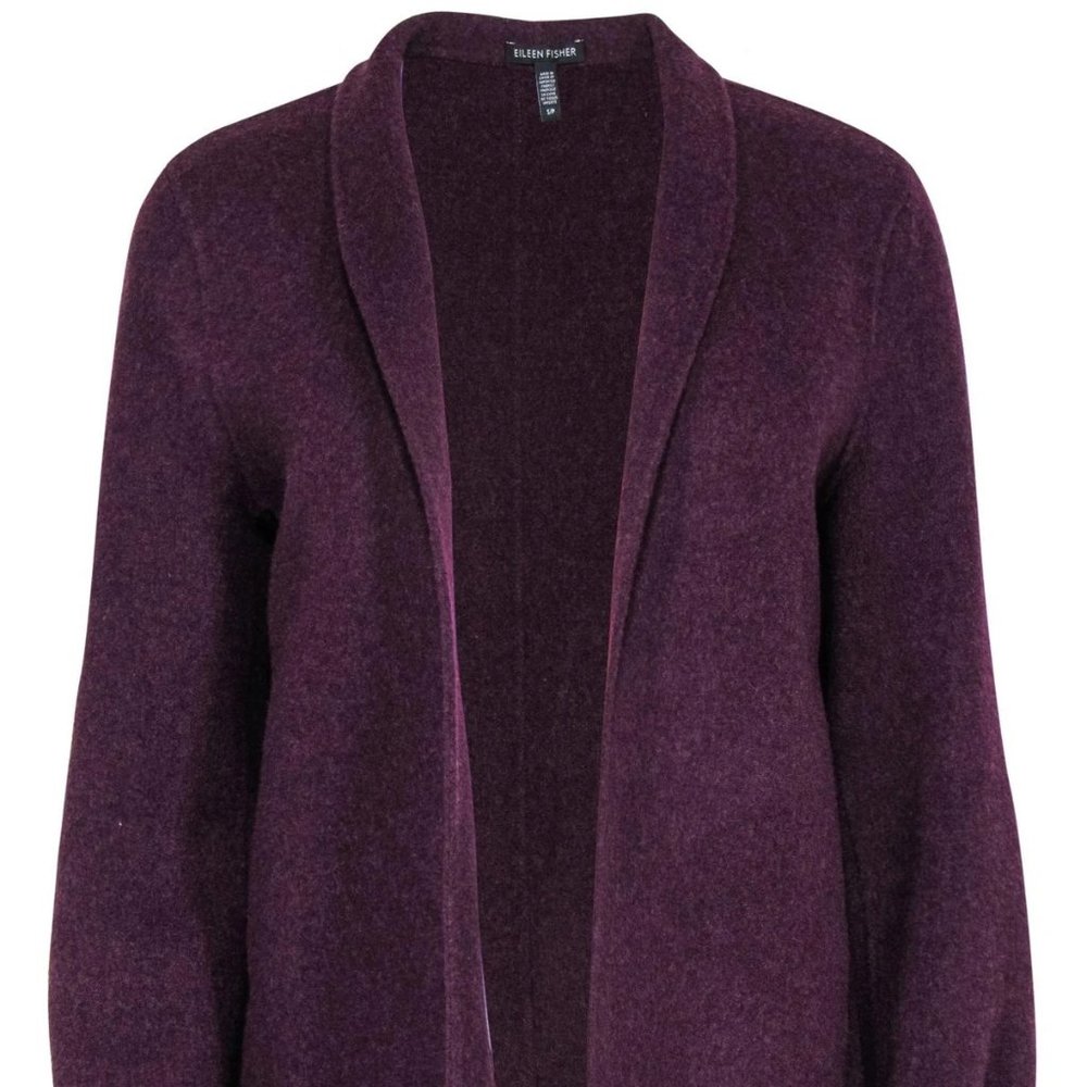 Eileen Fisher - Wool Open Front Jacket - Purple